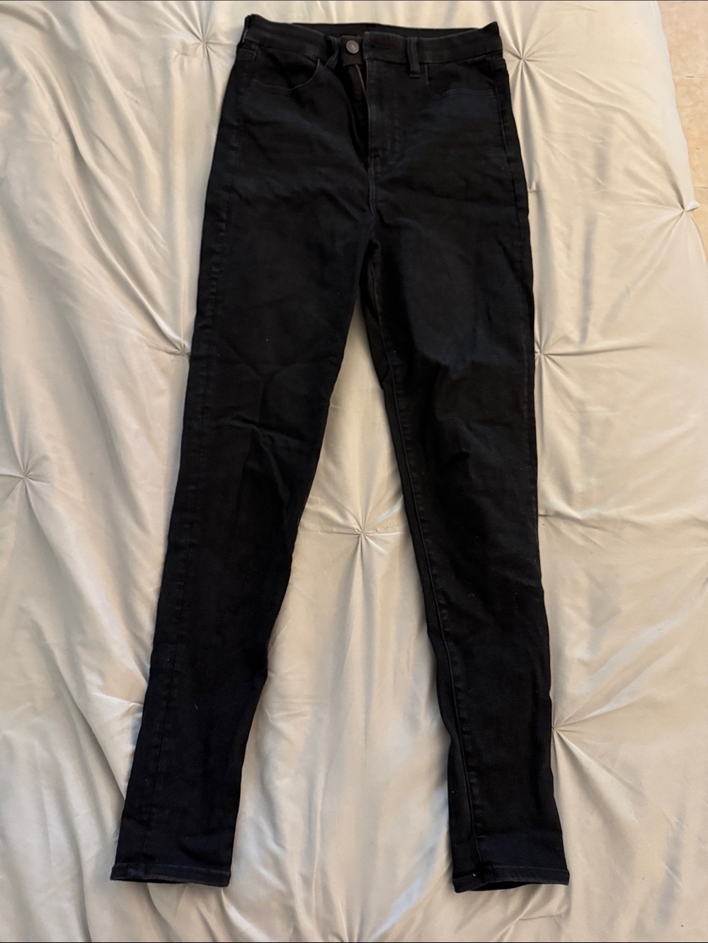 American Eagle Outfitters Long High Waisted Black Stretch Skinny Jeans